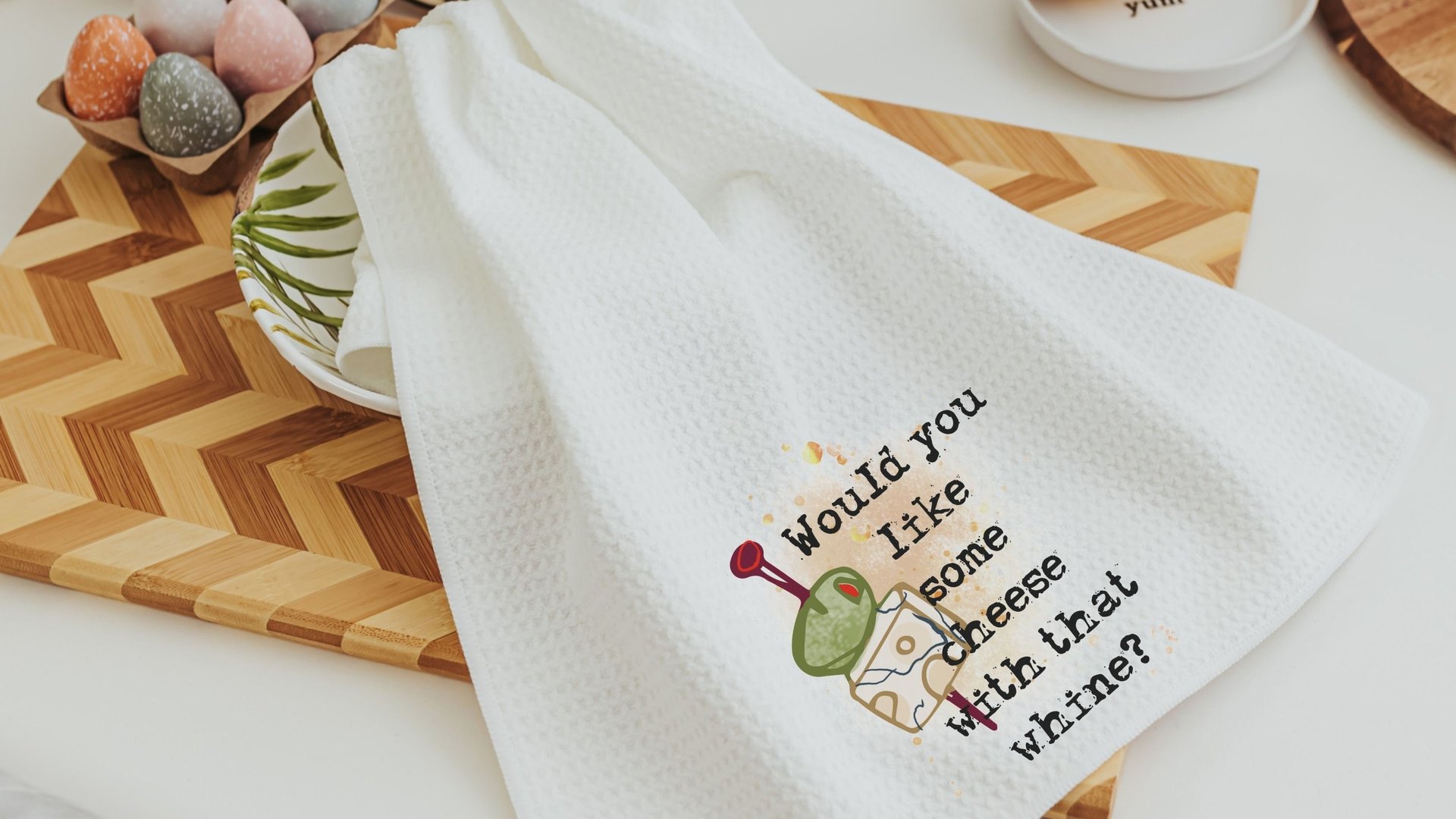 funny wine kitchen towel, home bar accessories, mother in law gift for mothers day gift from daughter, wine gifts for women, wine and cheese