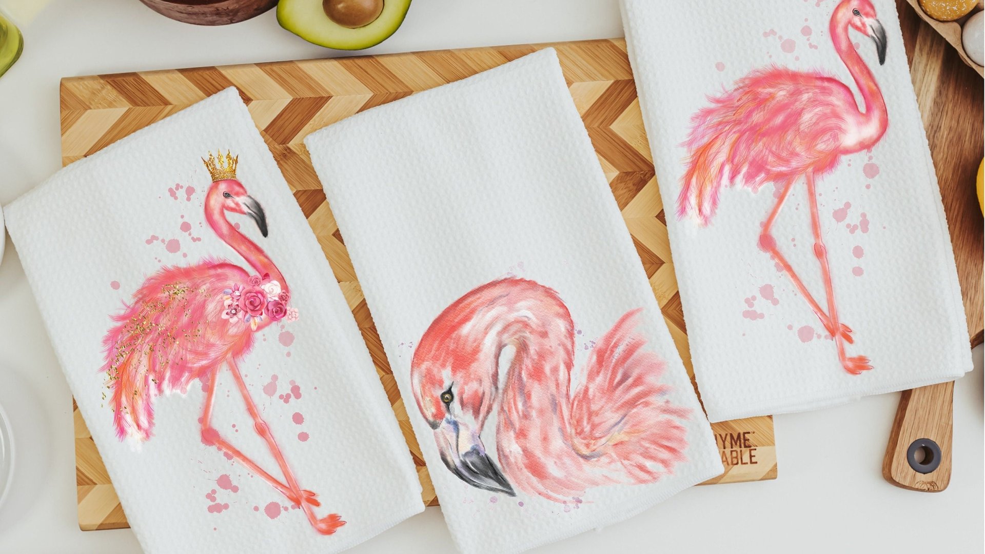 flamingo kitchen towels, new home gift for best friend, flamingo gifts for women, coastal decor beach house gifts for Mom, flamingo decor