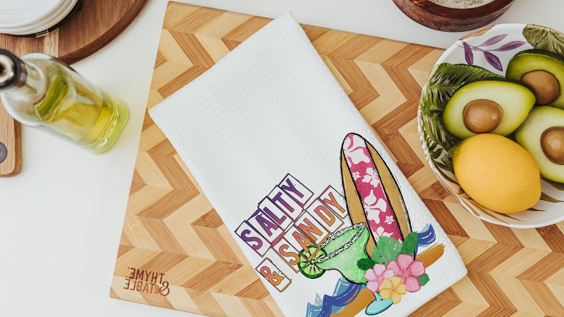 margarita bar towels, beach house gift, sun sand and a drink in my hand pineapple kitchen decor, summer kitchen towels, beach lover gift