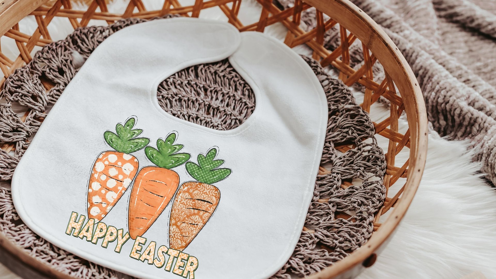 Happy Easter baby burp cloth, Easter carrots spit up towels, Easter baby gifts for newborn, baby first Easter basket stuffers for infants