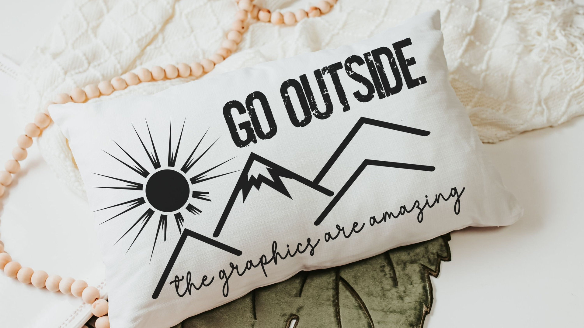 Go outside the graphics are amazing throw pillow