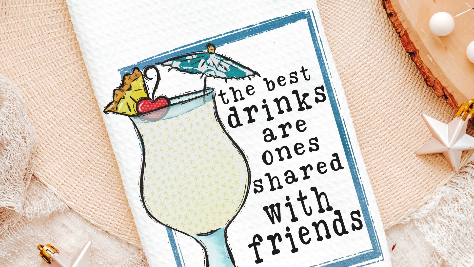 funny kitchen towels, pina colada bar towels, alcohol gifts for women, margarita bar decor, best friend birthday gifts for her, secret Santa