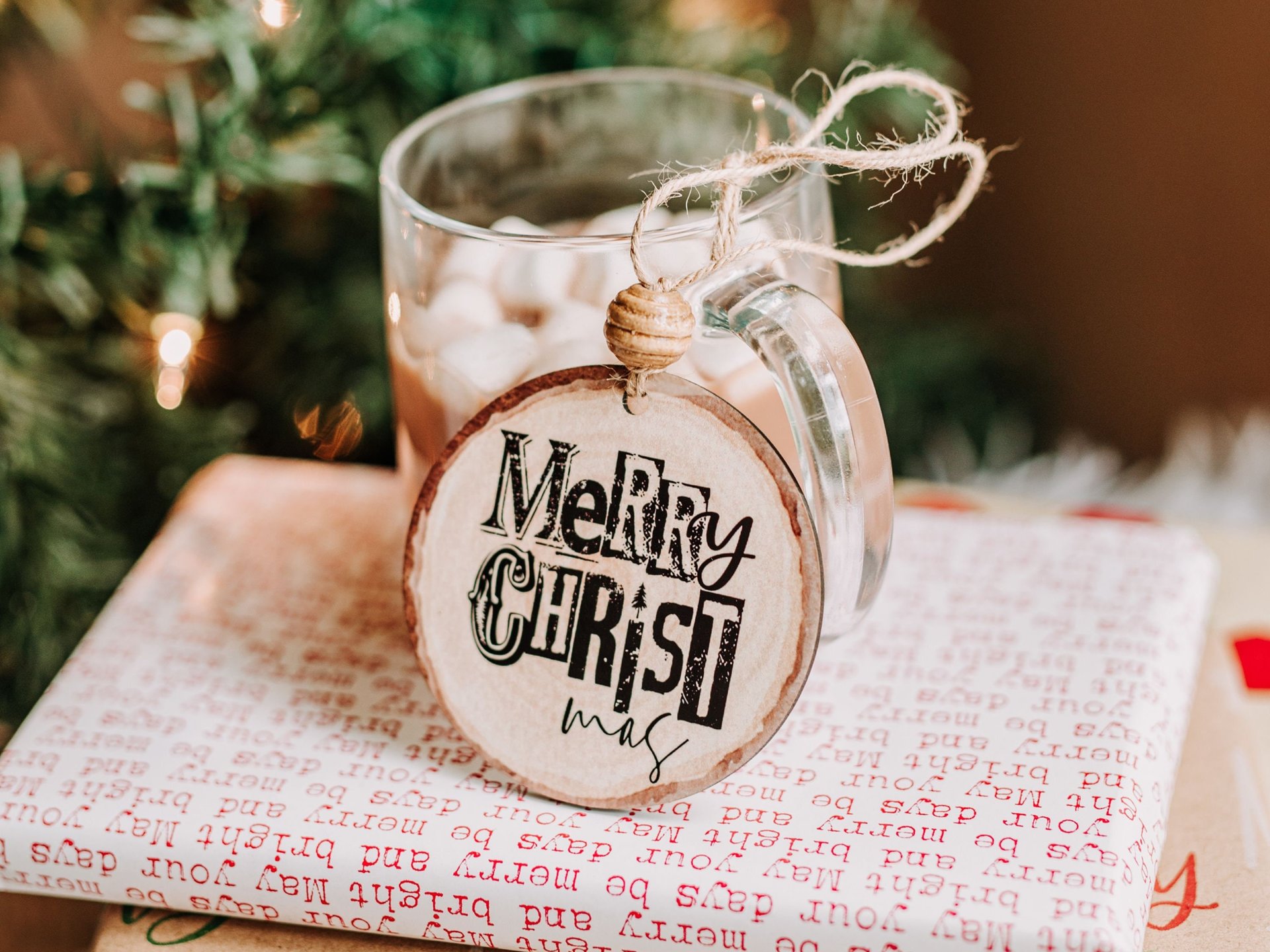 Joy to the world farmhouse Christmas ornament set