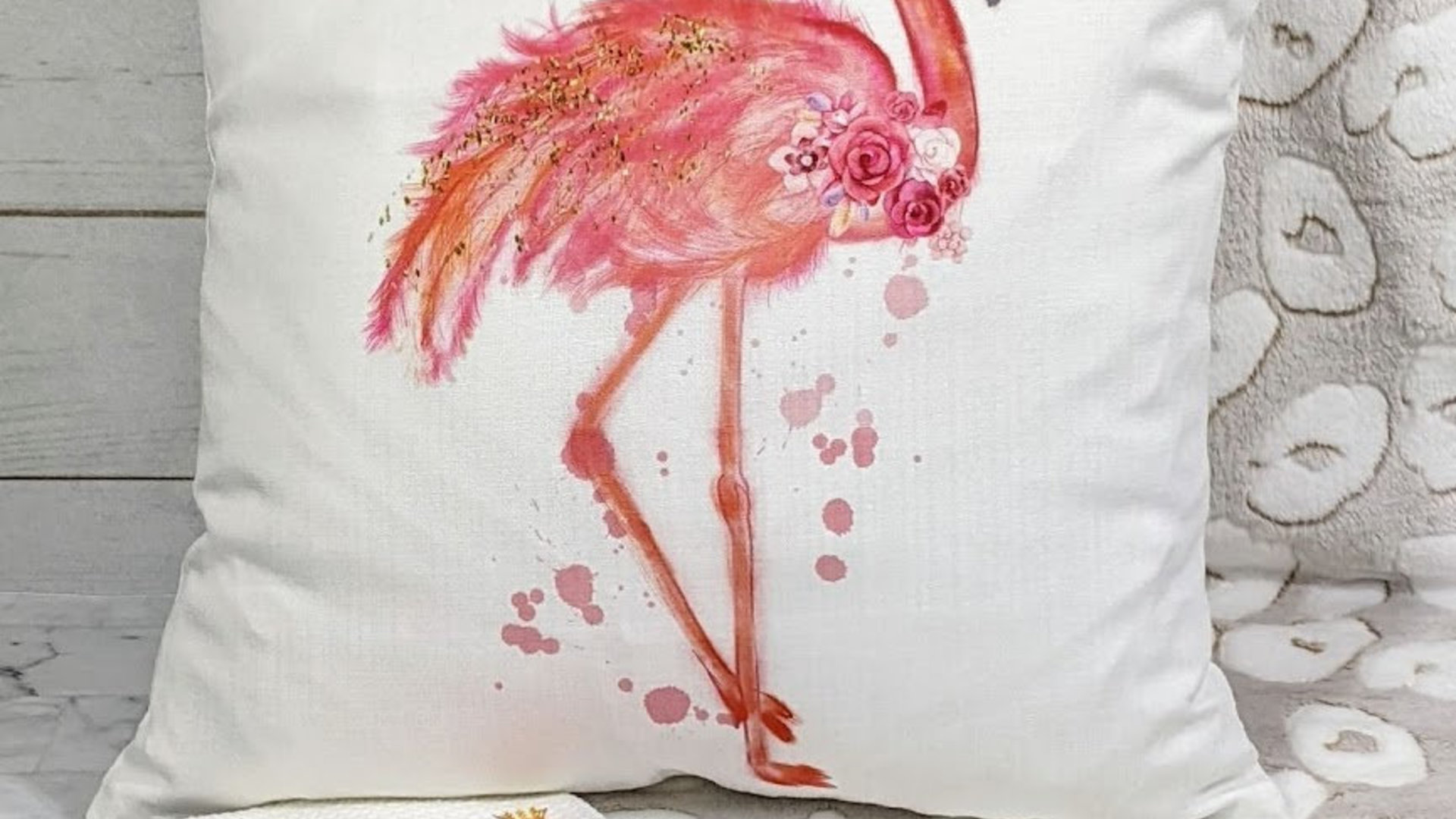 flamingo throw pillow for couch, pink dorm pillows for college girls, beach decor coastal house gifts, flamingo gifts for women, tropical