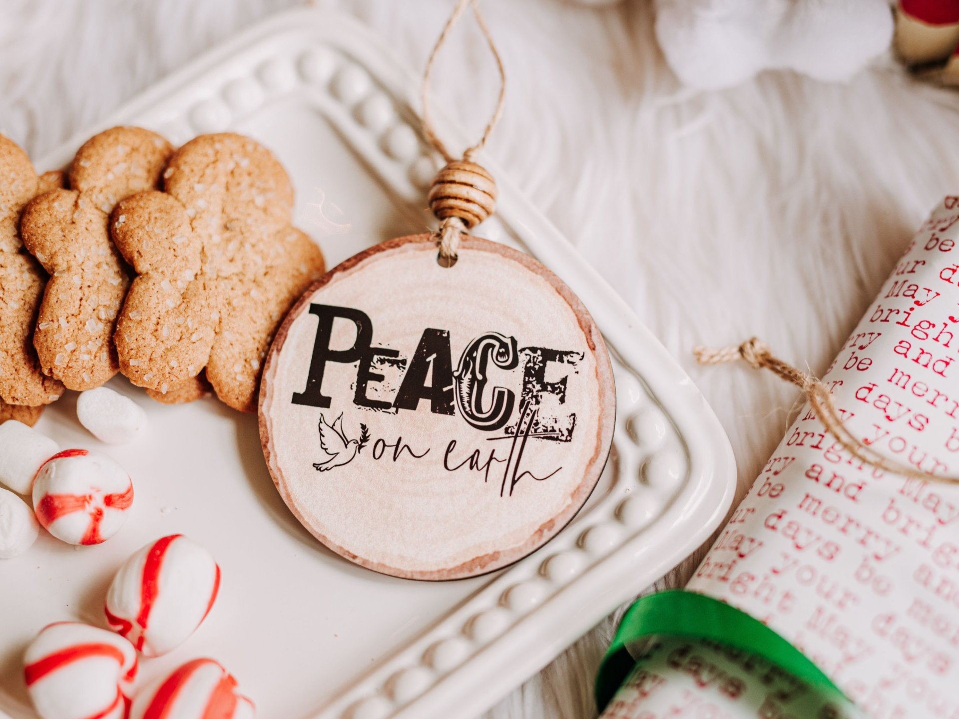 Joy to the world farmhouse Christmas ornament set