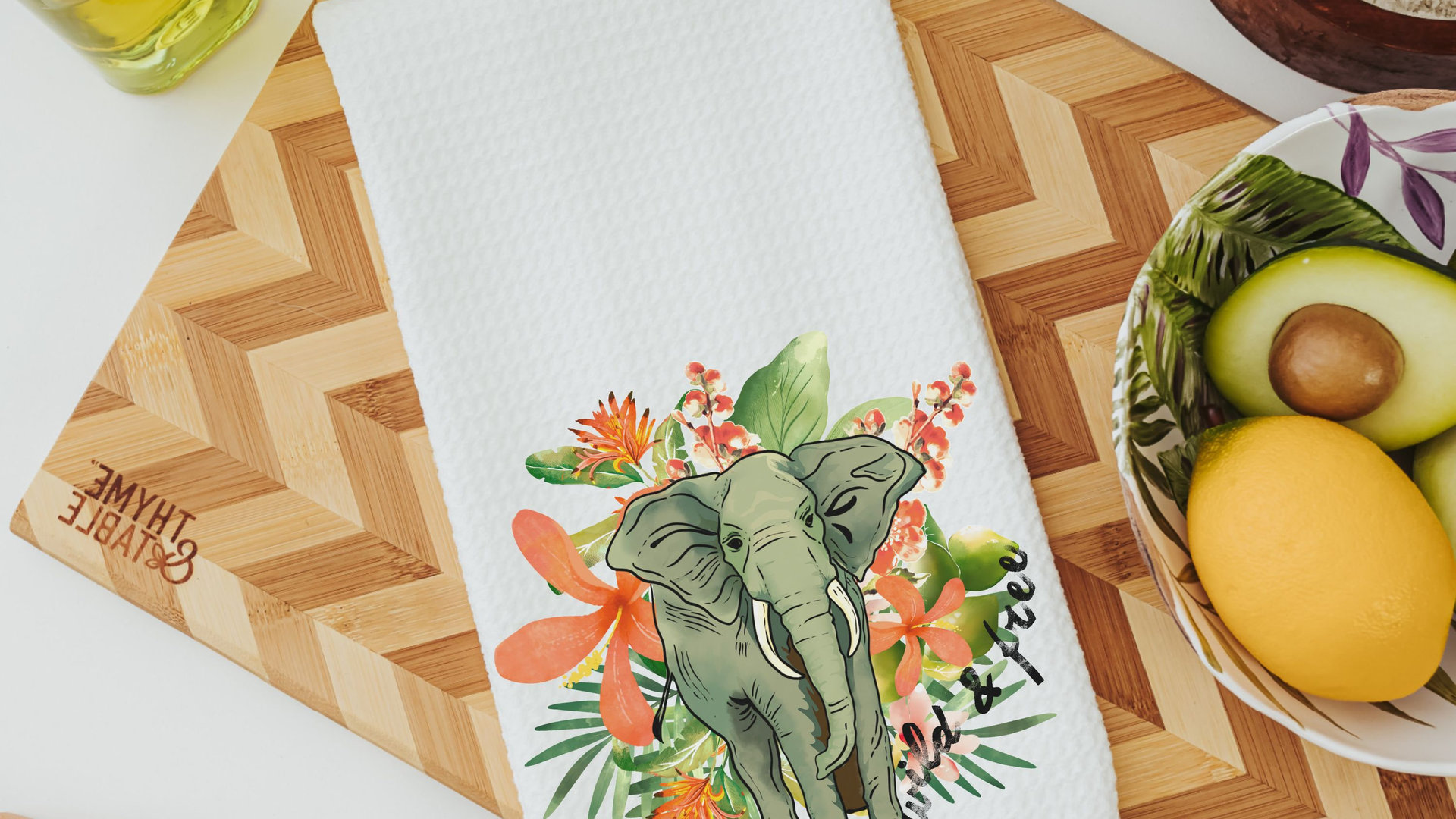 wild and free elephant throw pillow for couch, plant mom gift, tropical decor for home, elephant gifts for women, jungle nursery decor for