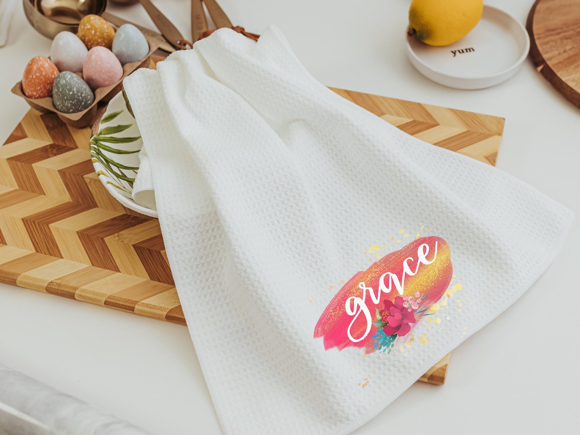 Hope grace faith inspirational kitchen towels 