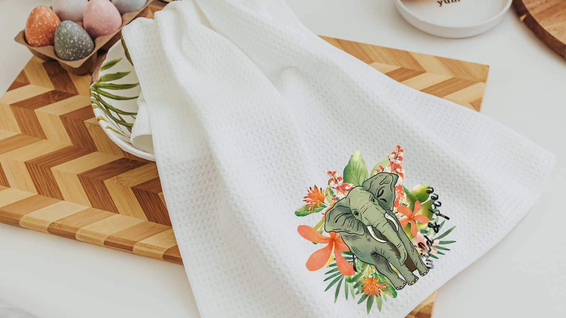 wild and free elephant throw pillow for couch, plant mom gift, tropical decor for home, elephant gifts for women, jungle nursery decor for