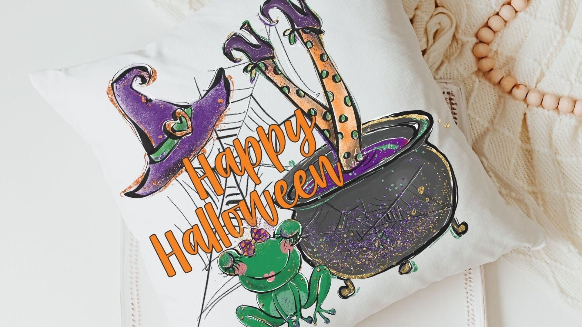freshly brewed cute Halloween kitchen towels for friends, Halloween hand towels for bathroom, boo basket stuffers for adults, witchy kitchen