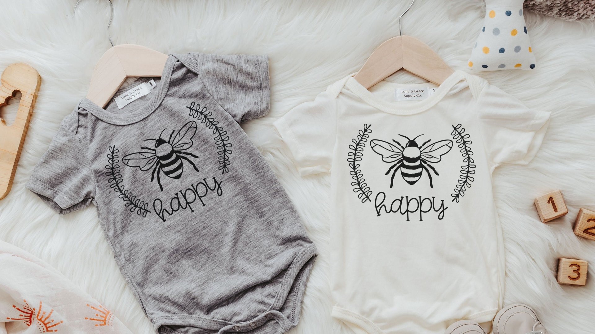 bee happy cute baby clothes, honey bee baby shower gift, gender neutral coming home outfit, unisex baby gift, Christmas gifts for infants