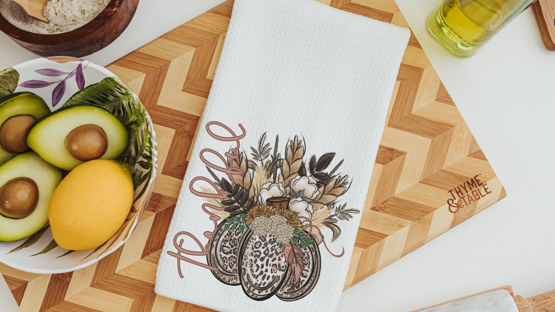 thankful pumpkin throw pillow covers 18x18 fall decor for home, leopard pumpkin kitchen towel, new home gift set, autumn decor pillow, best