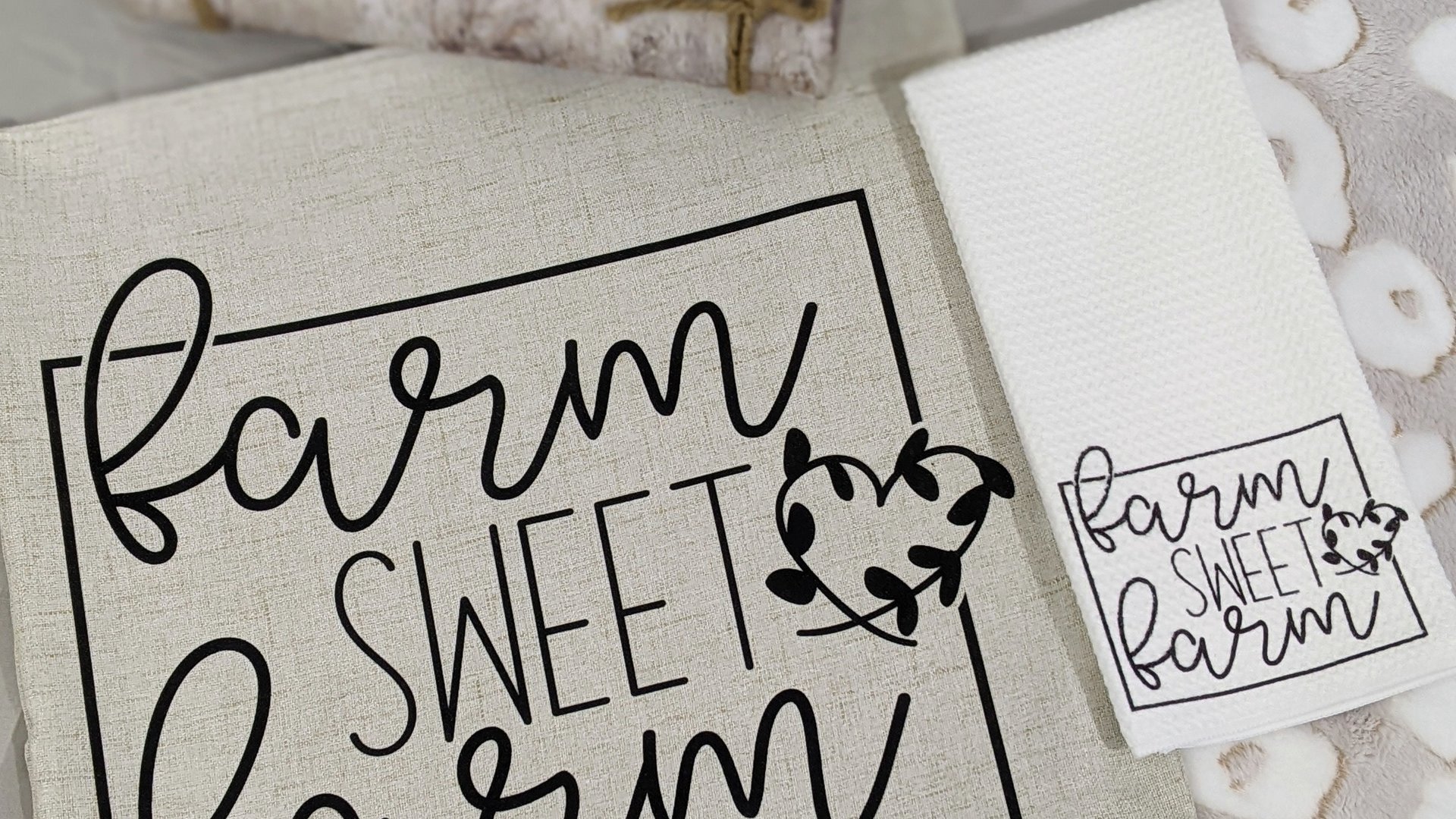 farm sweet farm pillow, rustic farmhouse decor for living room, farm throw pillow for couch, birthday gift from daughter, new home gifts