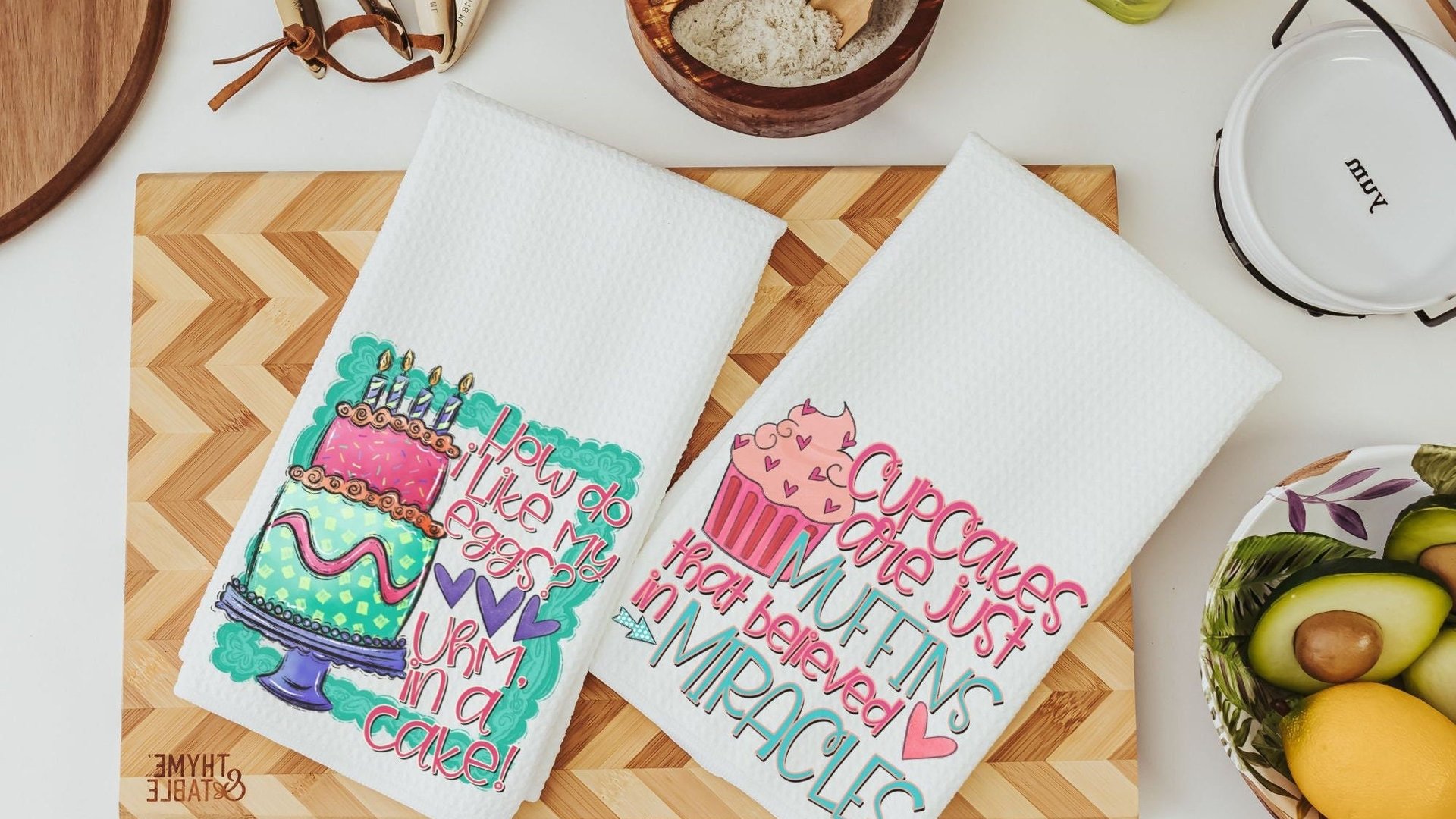 cute cupcake kitchen towels, cake baker gifts for her, Galentines day gifts for best friends, funny cupcake kitchen decor, bridal shower