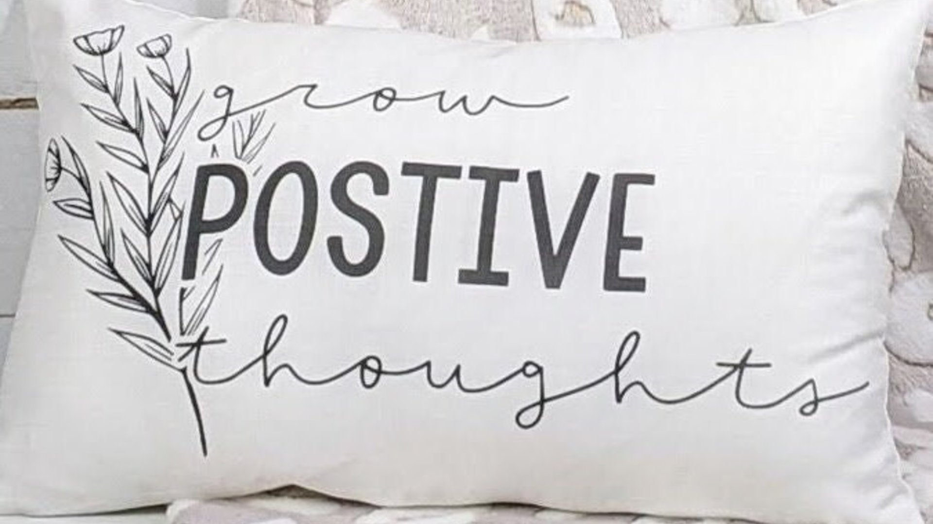 Grow positive thoughts throw pillow 