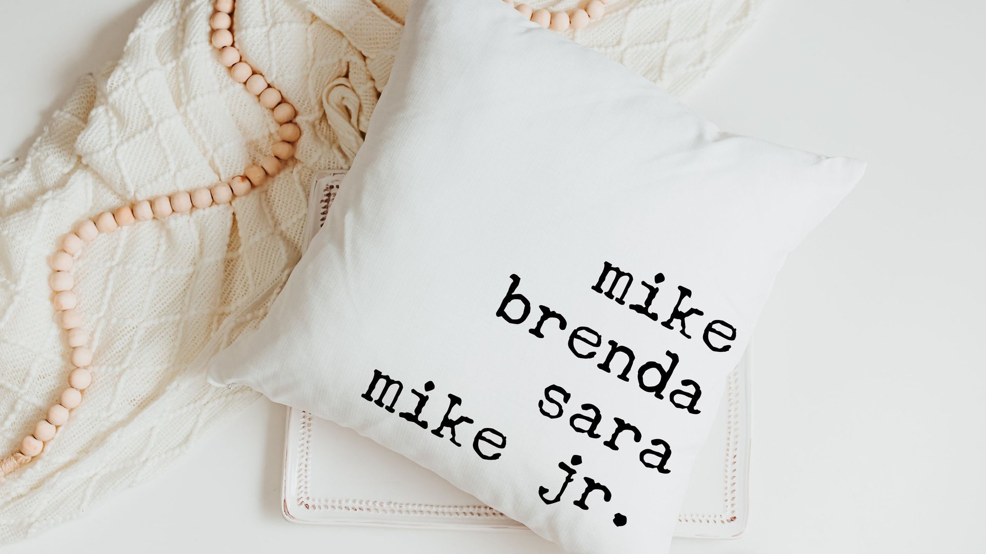 personalized family names throw pillow for couch, pet name pillow, unique wedding gifts for couple, dog parents gift, modern farmhouse decor