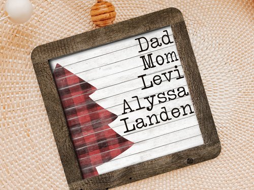 Personalized Family Christmas Ornament with Names, 3.14in