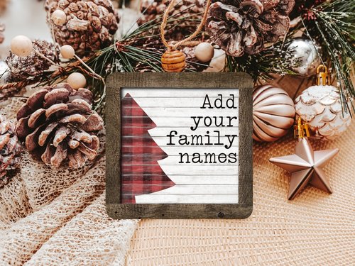Personalized Family Christmas Ornament with Names, 3.14in