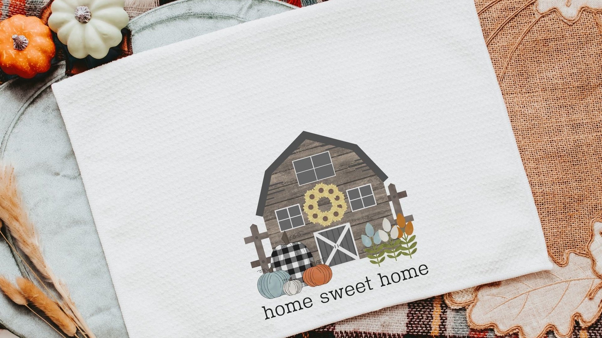 home sweet home pillow for country home, farm throw pillow for couch, Thanksgiving hostess gift for women, buffalo plaid pumpkin decor, barn