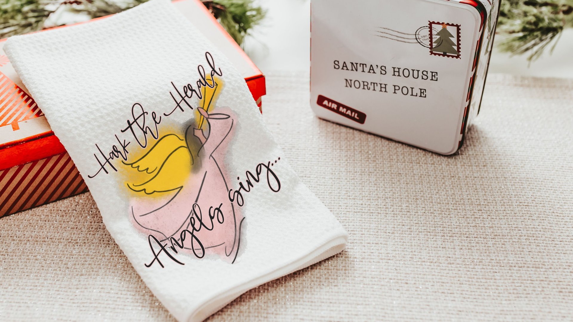 hark the herald angels sing angel throw pillow for couch, Christian Christmas gifts for Mom, faith gifts for her, Sunday school teacher