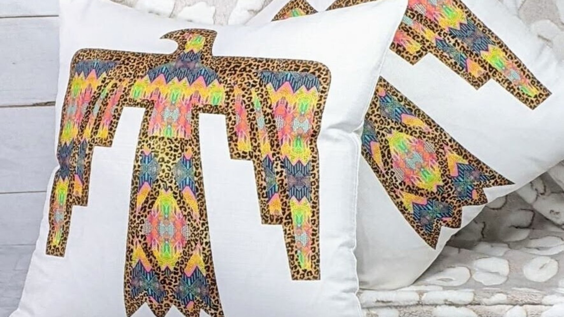 leopard print Thunderbird throw pillows for couch colorful throw pillow covers 18x18, Mothers day gifts for daughter in law, college dorm