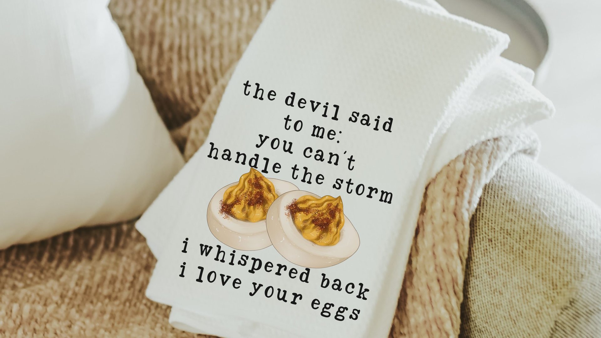 deviled eggs funny kitchen towels, guacamole gift, sassy gifts, safe word kitchen hand towels, smut reader gift, trendy Mothers day gifts