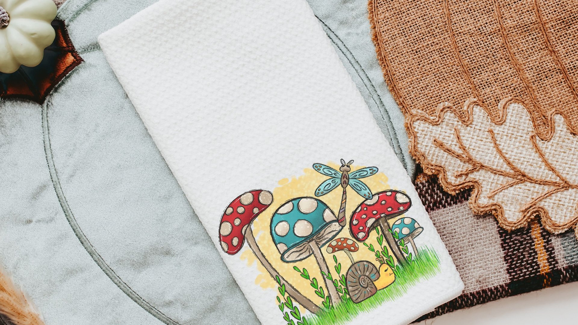 mushroom throw pillow for bed, cottagecore room decor, nature lover gift for women, woodland nursery decor, snail decor, outdoorsy gifts for