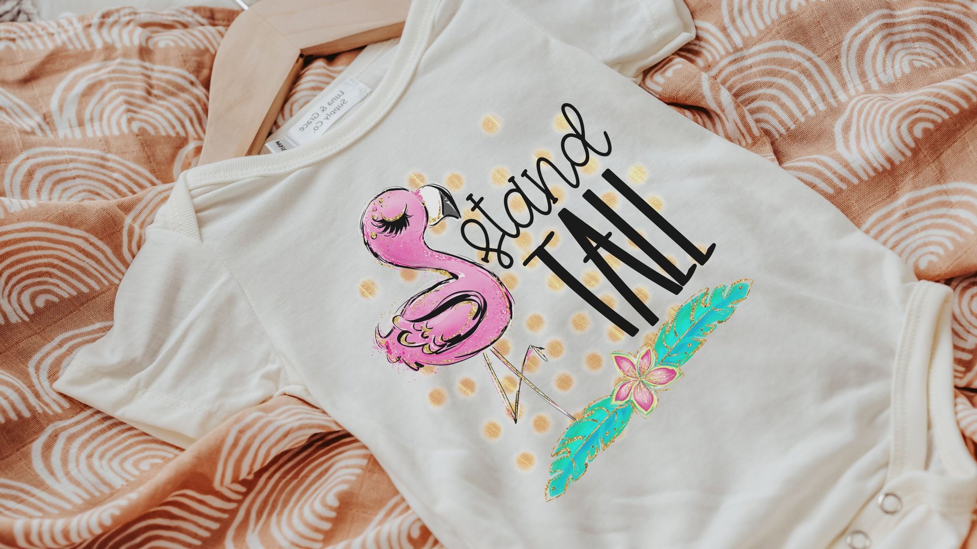 Stand tall flamingo baby bodysuit, inspirational baby gifts, flamingo baby clothes, newborn girl coming home outfit, cake smash romper, best