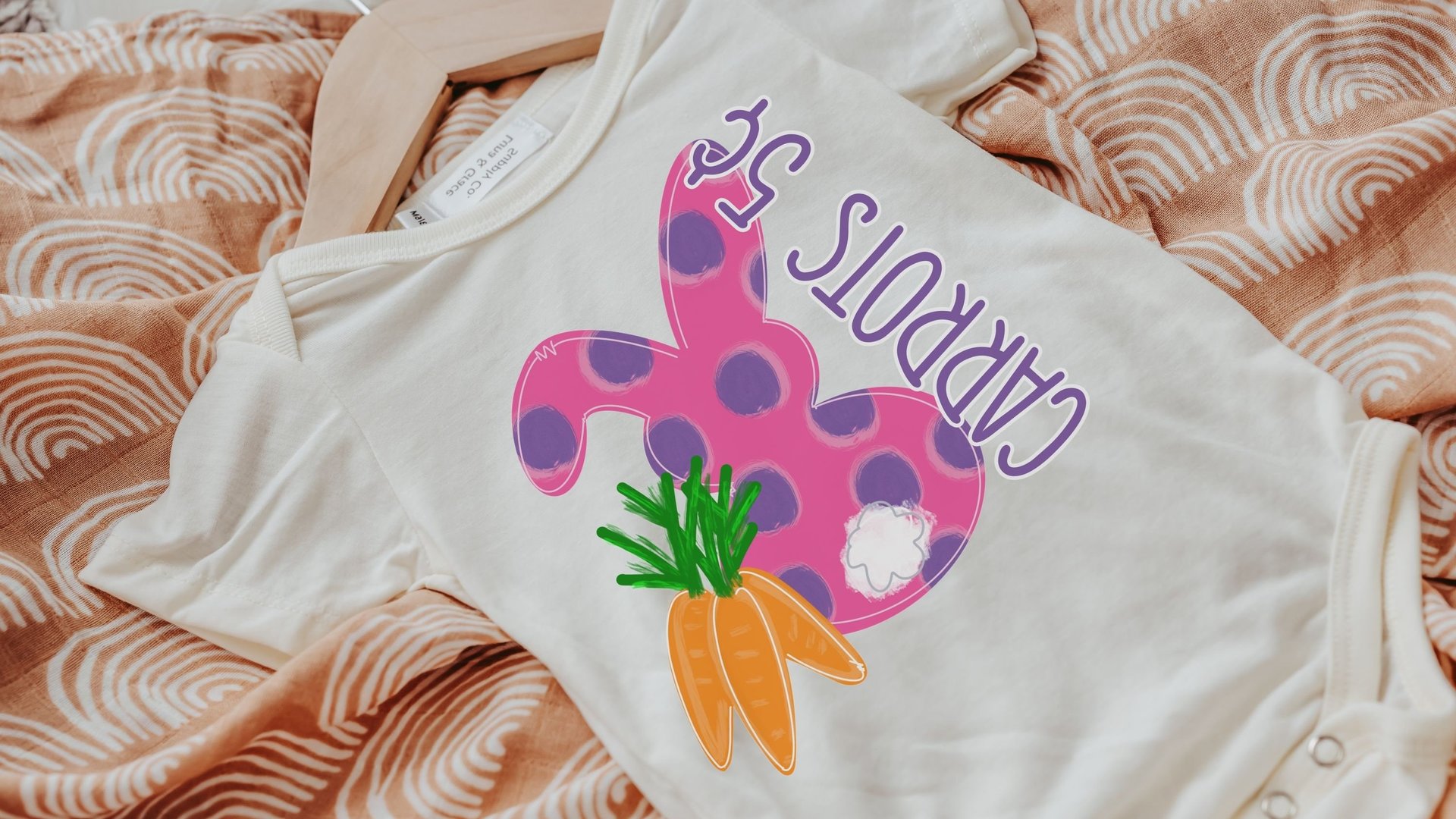 carrots 5 cents pink Easter bunny baby outfit, first Easter outfit baby girl coming home outfit Spring baby clothes, Easter basket stuffers