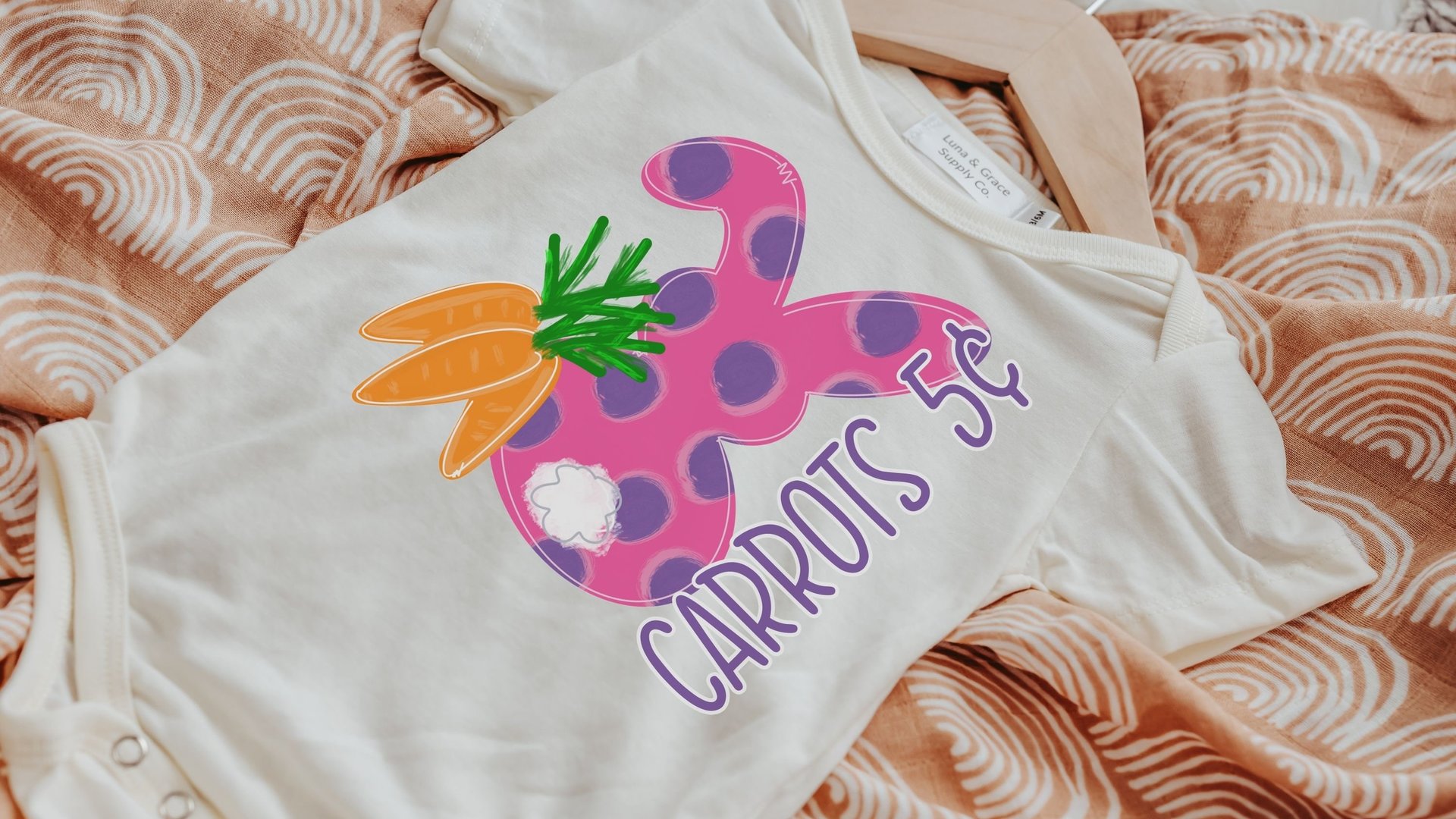 carrots 5 cents pink Easter bunny baby outfit, first Easter outfit baby girl coming home outfit Spring baby clothes, Easter basket stuffers