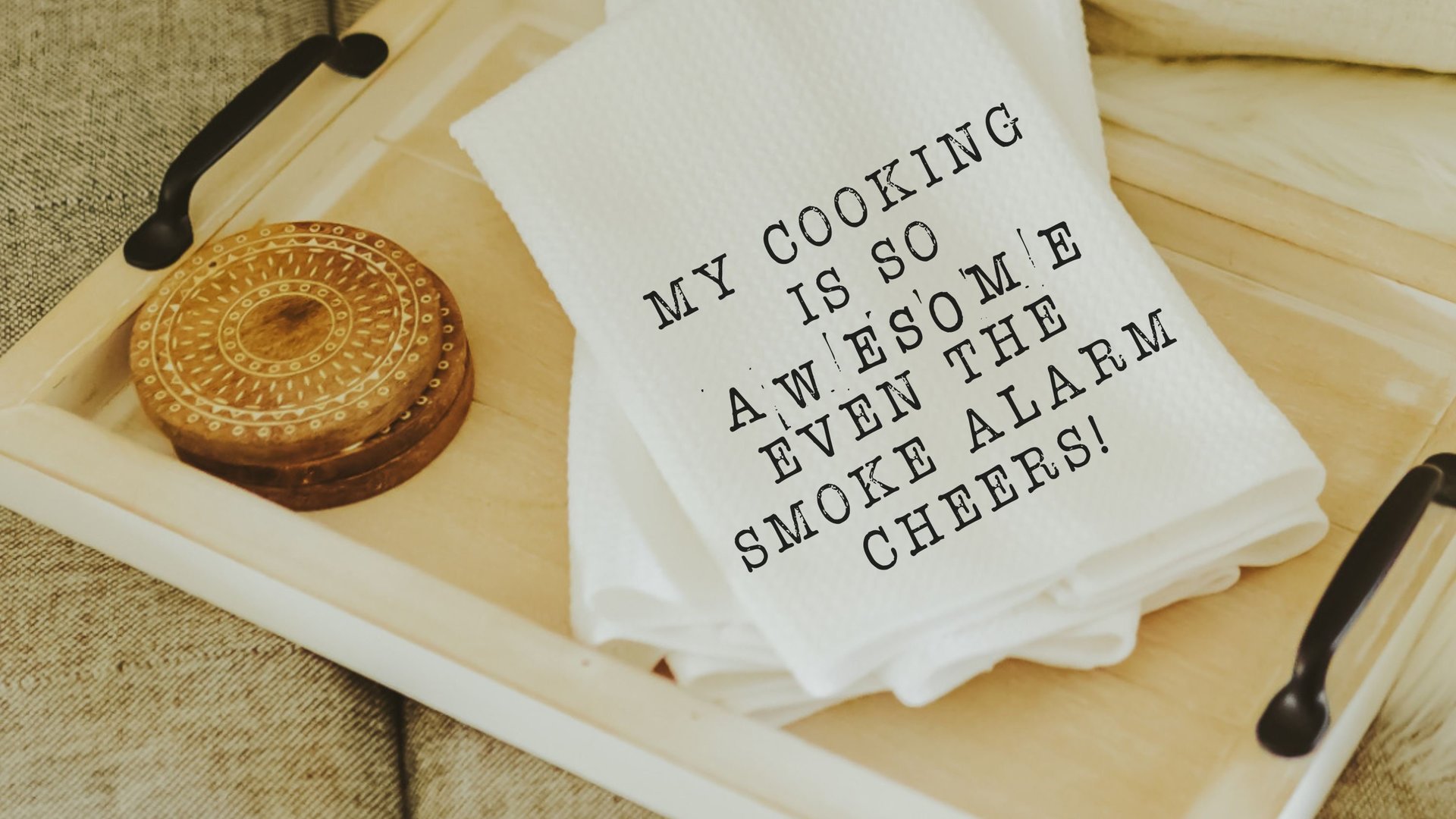 my cooking is so awesome funny kitchen towels, sarcastic kitchen hand towels, cooking gifts for her, grilling gifts for men, chef gifts for