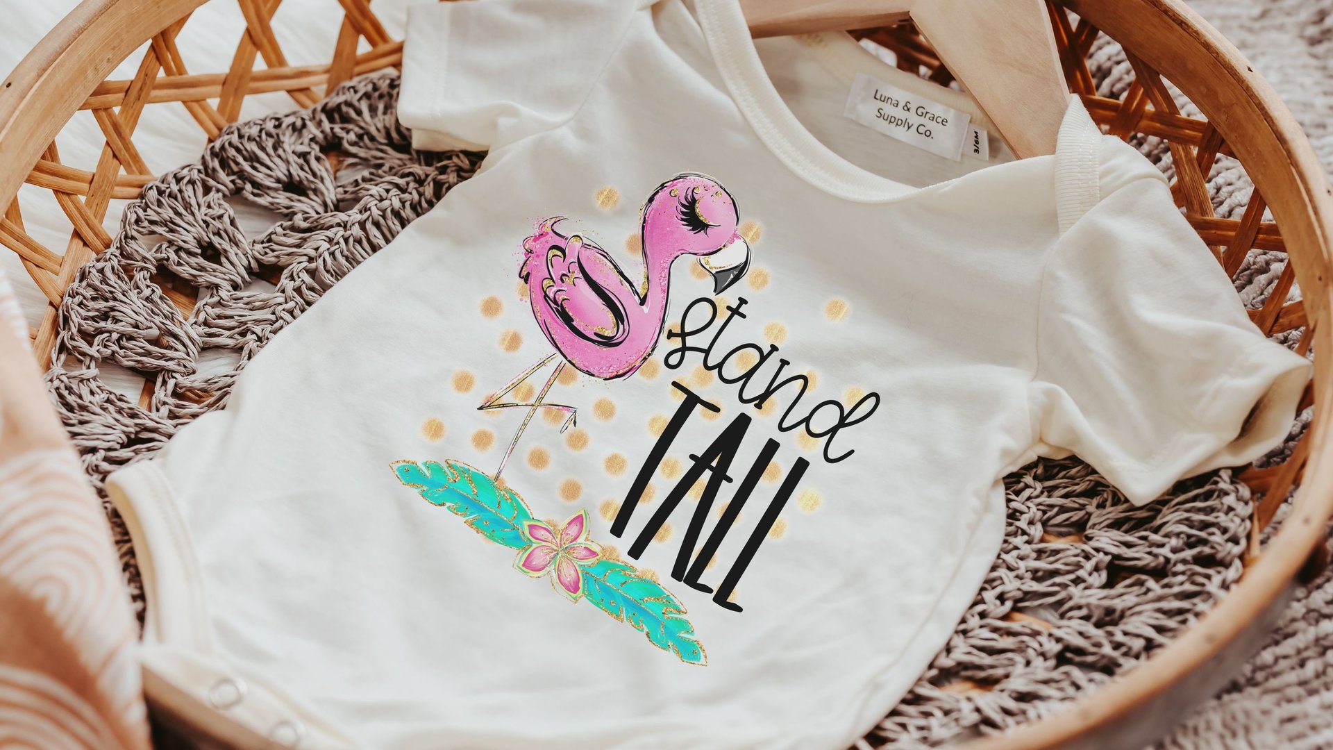 Stand tall flamingo baby bodysuit, inspirational baby gifts, flamingo baby clothes, newborn girl coming home outfit, cake smash romper, best
