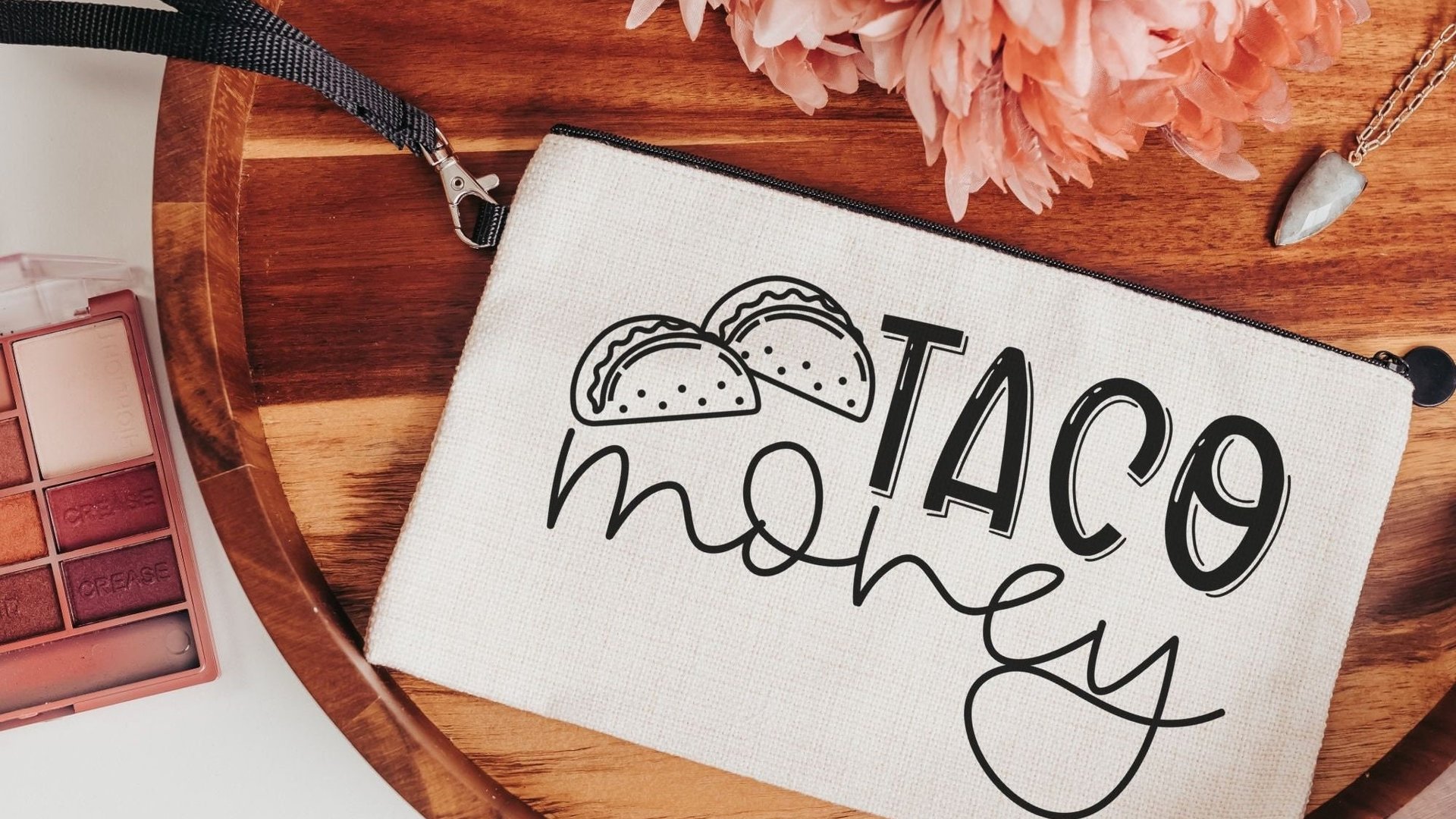 taco money pouch, funny makeup bag for women, taco gifts for teachers, cosmetic bag for purse, taco lover gift, zipper pouch college student
