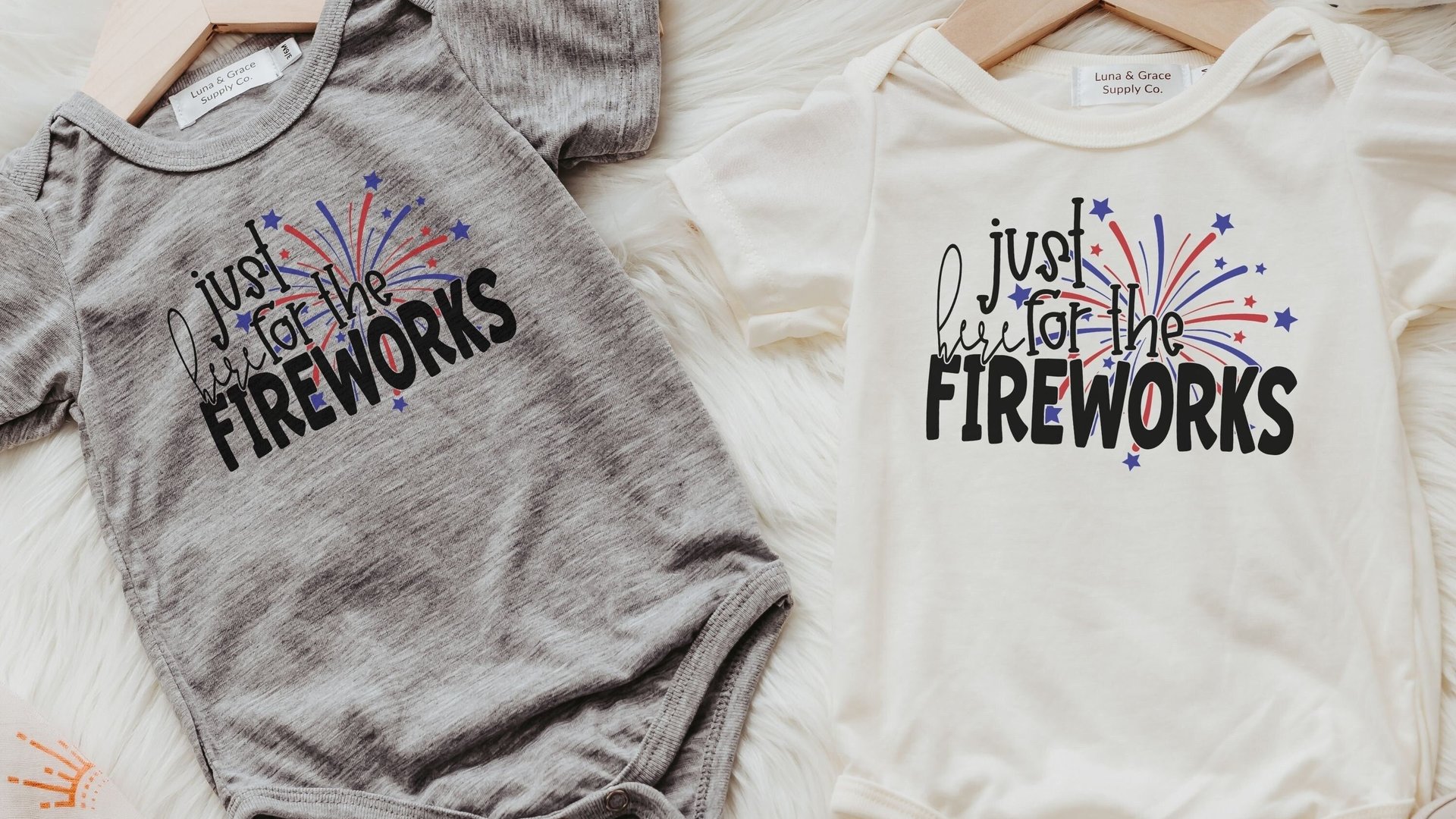 patriotic newborn fireworks outfit, just here for the fireworks bodysuit, July baby outfit boy, for girl, patriotic gift for babies, best