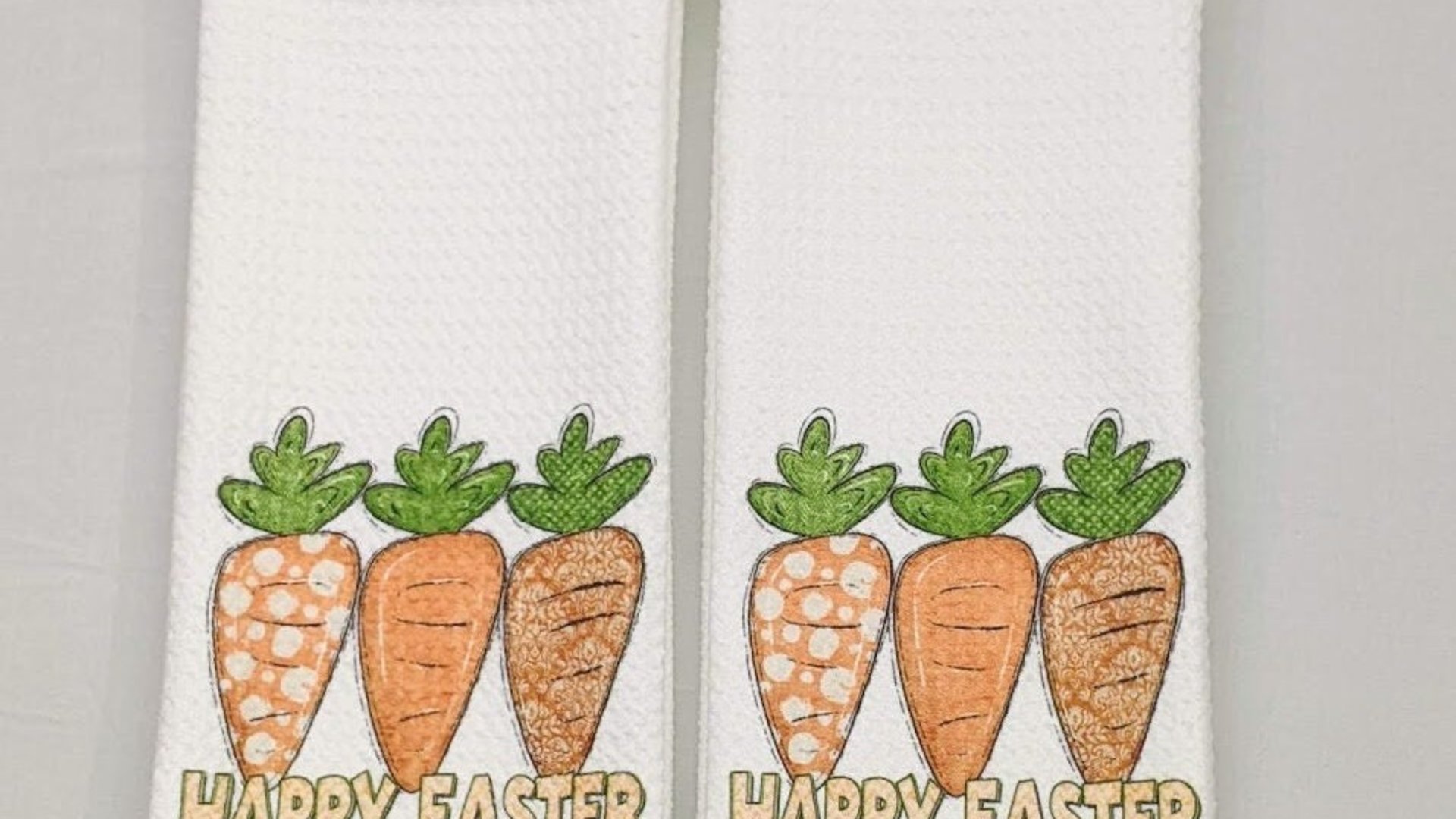 happy Easter kitchen towels for Mom, cute carrot farmhouse Easter decor, Easter basket stuffers for adults, Easter gifts for women, spring