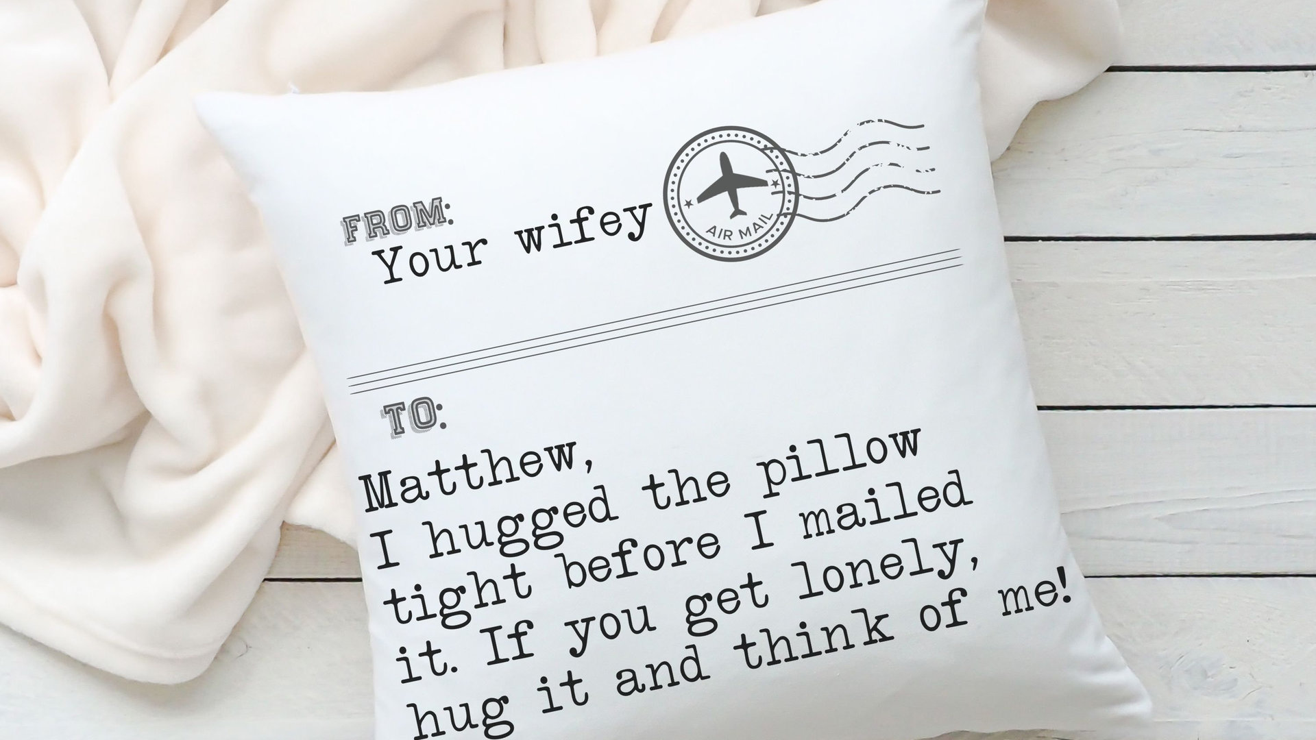 personalized hugged this pillow throw pillow for bed, traveler gifts for men, deployment gift for him, long distance relationship gift for