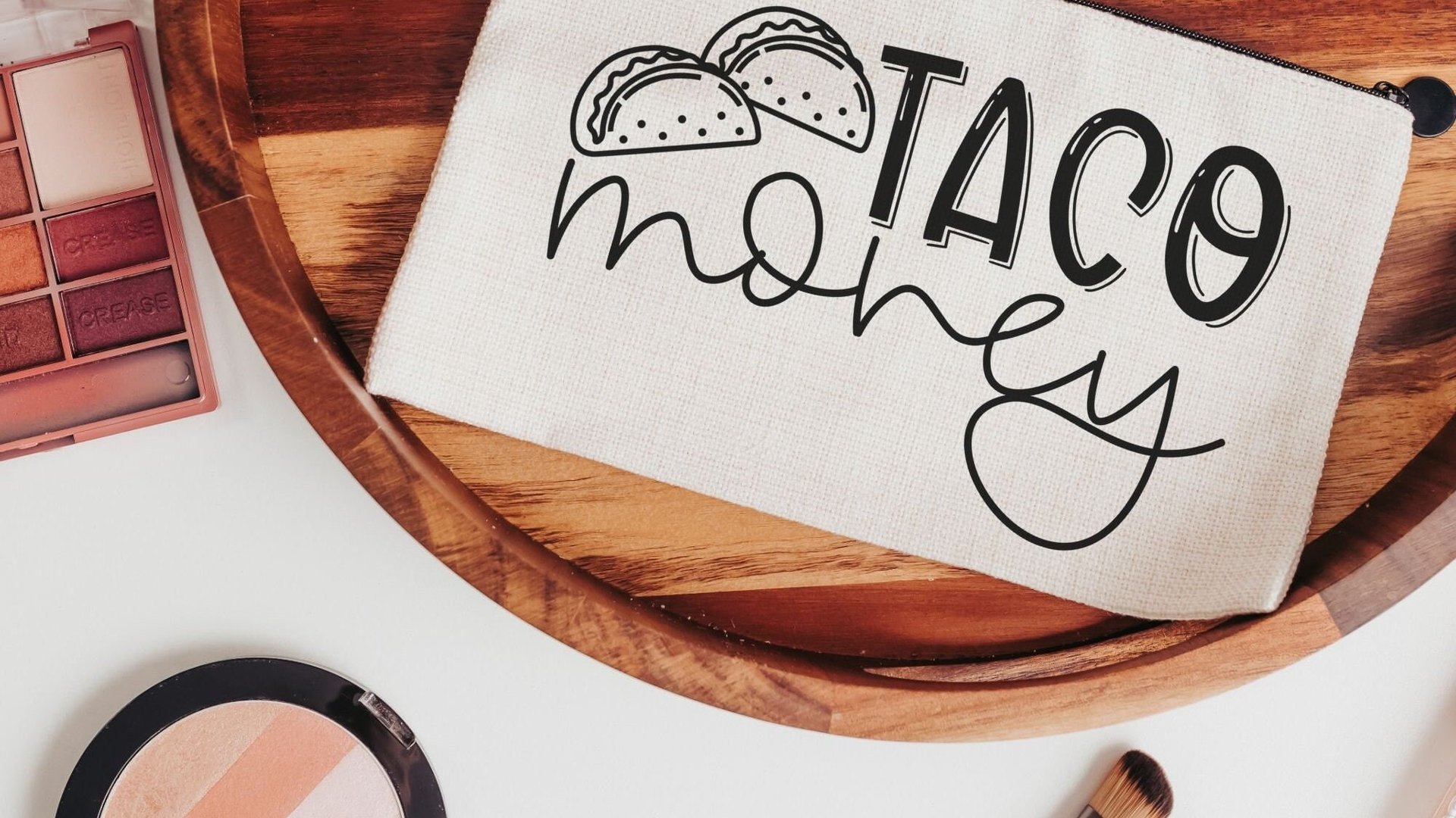taco money pouch, funny makeup bag for women, taco gifts for teachers, cosmetic bag for purse, taco lover gift, zipper pouch college student