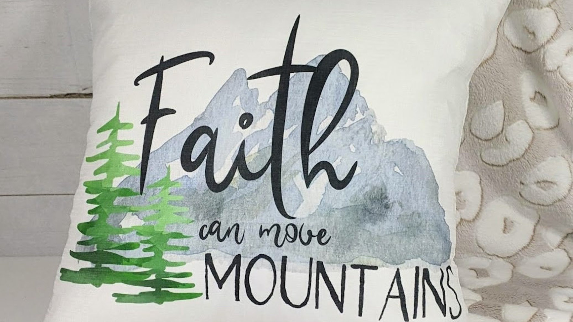 faith can move mountains Matthew 17 20 Bible verse throw pillow for bench, Christian birthday day gifts for sister, scripture pillow covers