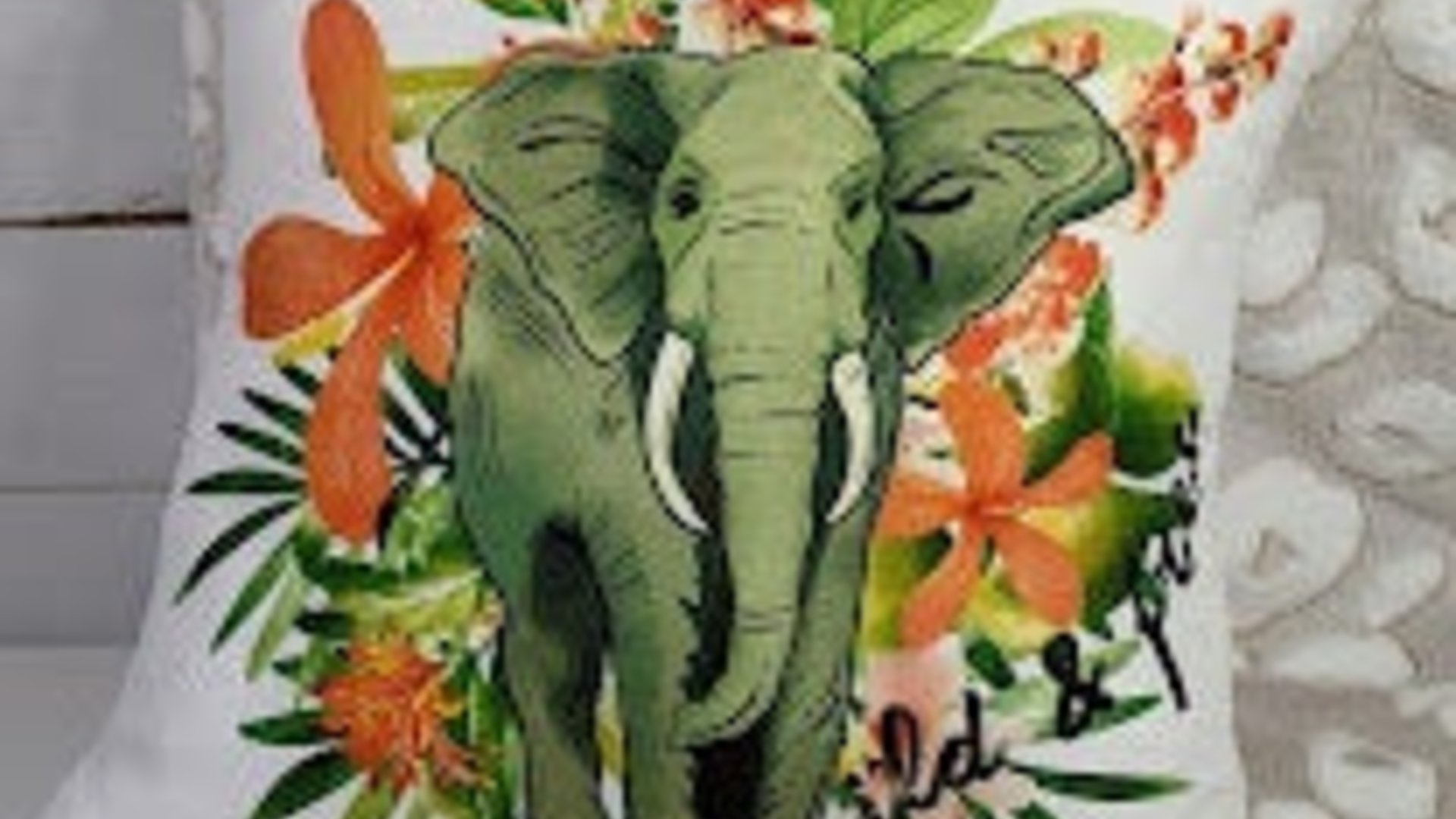 wild and free elephant throw pillow for bed funky decor, tropical decor for home, jungle nursery decor, elephant gifts for women, safari