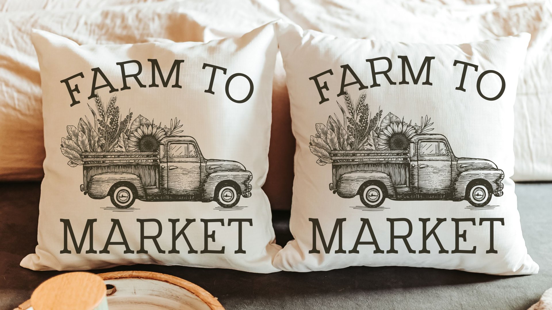 black and white farmhouse pillows for couch, shop local farm to table rustic throw pillows for sofa, sunflower gifts for mom, guest bedroom