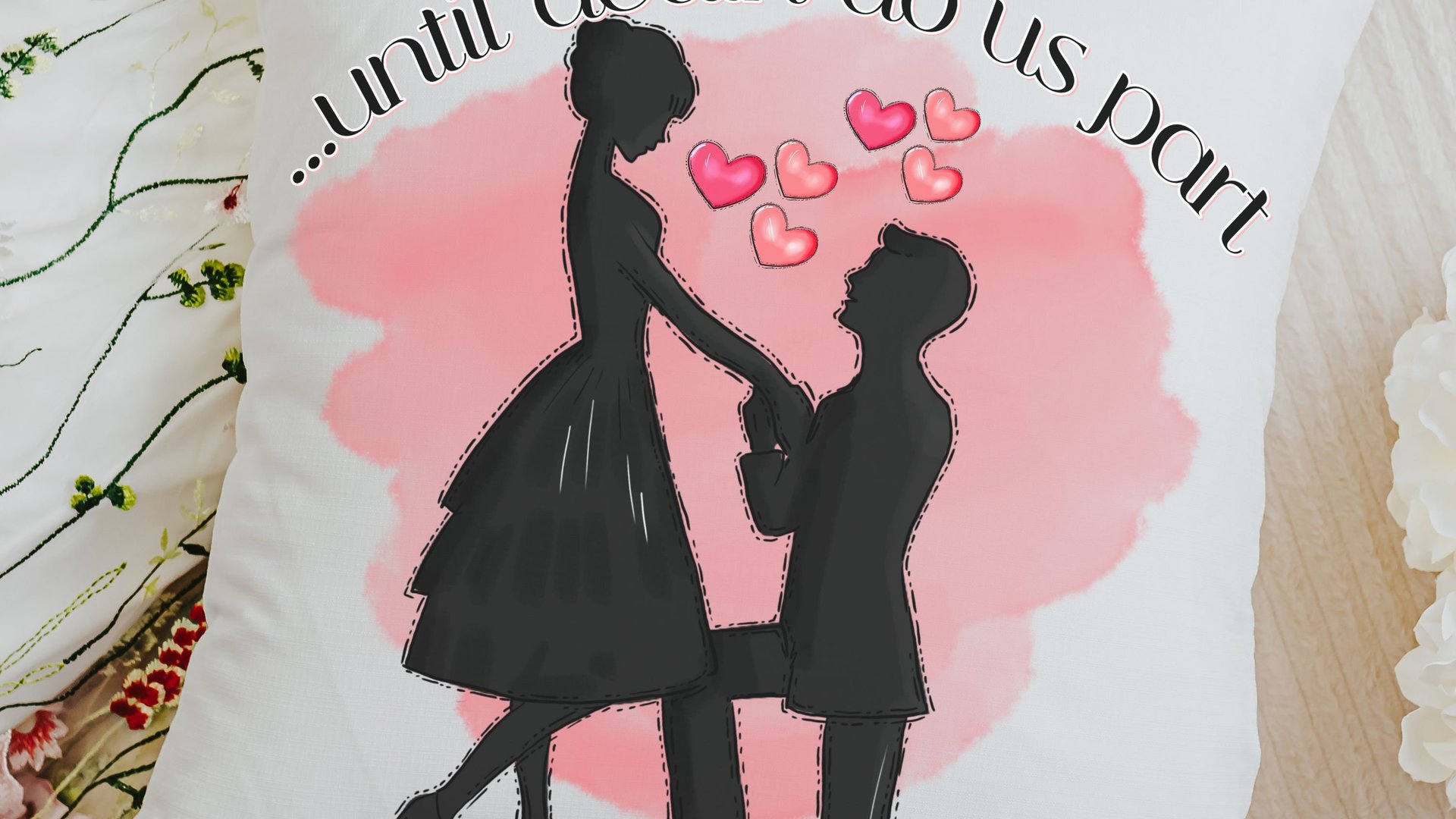 until death do us part wedding throw pillow for bed, unique engagement gifts for couple, bride and groom gifts, romantic throw pillows cover