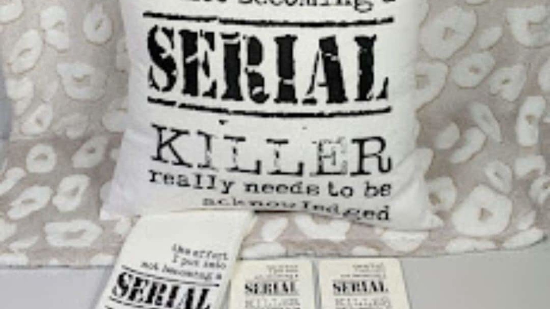 detective book reading nook pillow, dark humor gift set for best friend, serial killers and chill true crime gifts for women, funny coasters