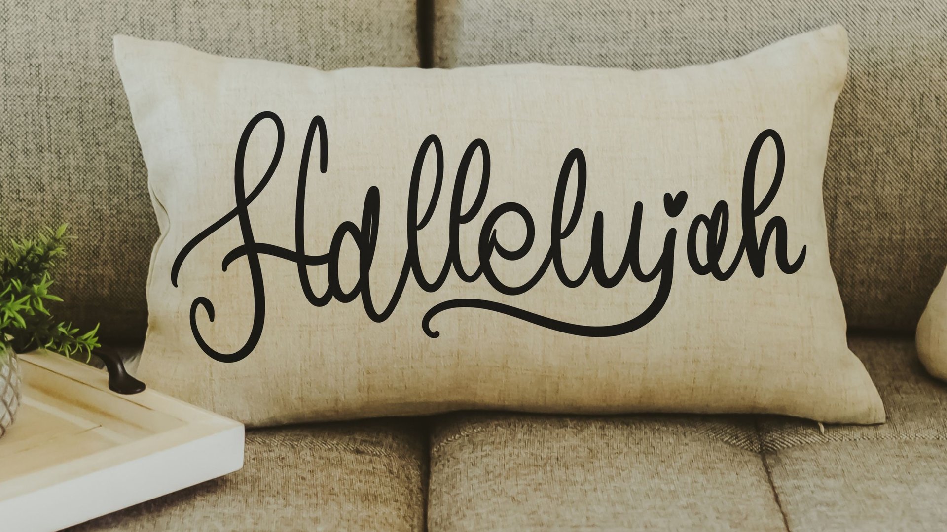 minimalist Christian throw pillow for bedroom, Hallelujah decor, Christian Mothers day gifts for godmother, lumbar pillow cover 12x20, Bible