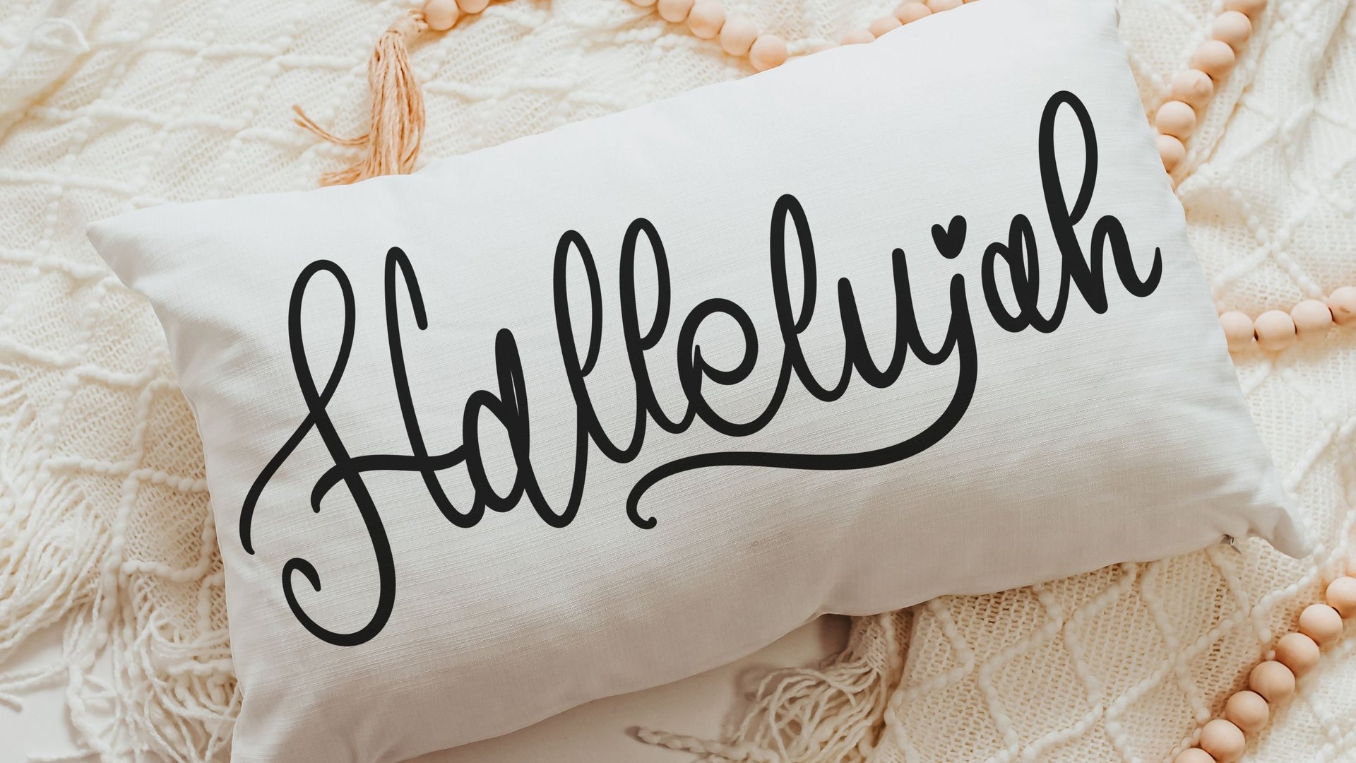 minimalist Christian throw pillow for bedroom, Hallelujah decor, Christian Mothers day gifts for godmother, lumbar pillow cover 12x20, Bible