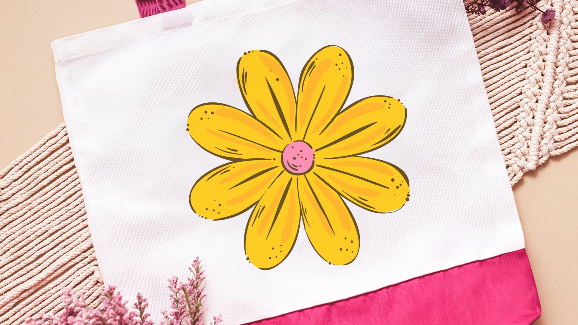 yellow daisy tote bag for women, reusable grocery bag young adult female gifts, teacher appreciation gifts for her, library tote for books