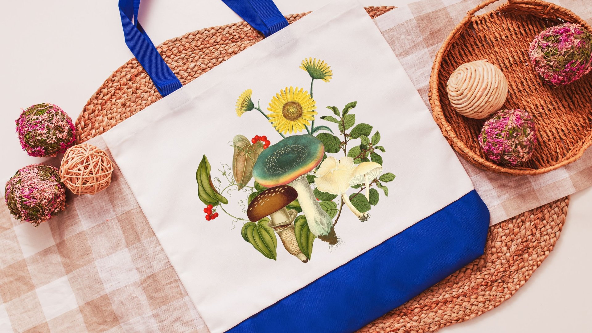 mushroom tote bag for women, reusable grocery bag, eco friendly Christmas gifts for best friend, fungi gifts, cottagecore bag, library tote