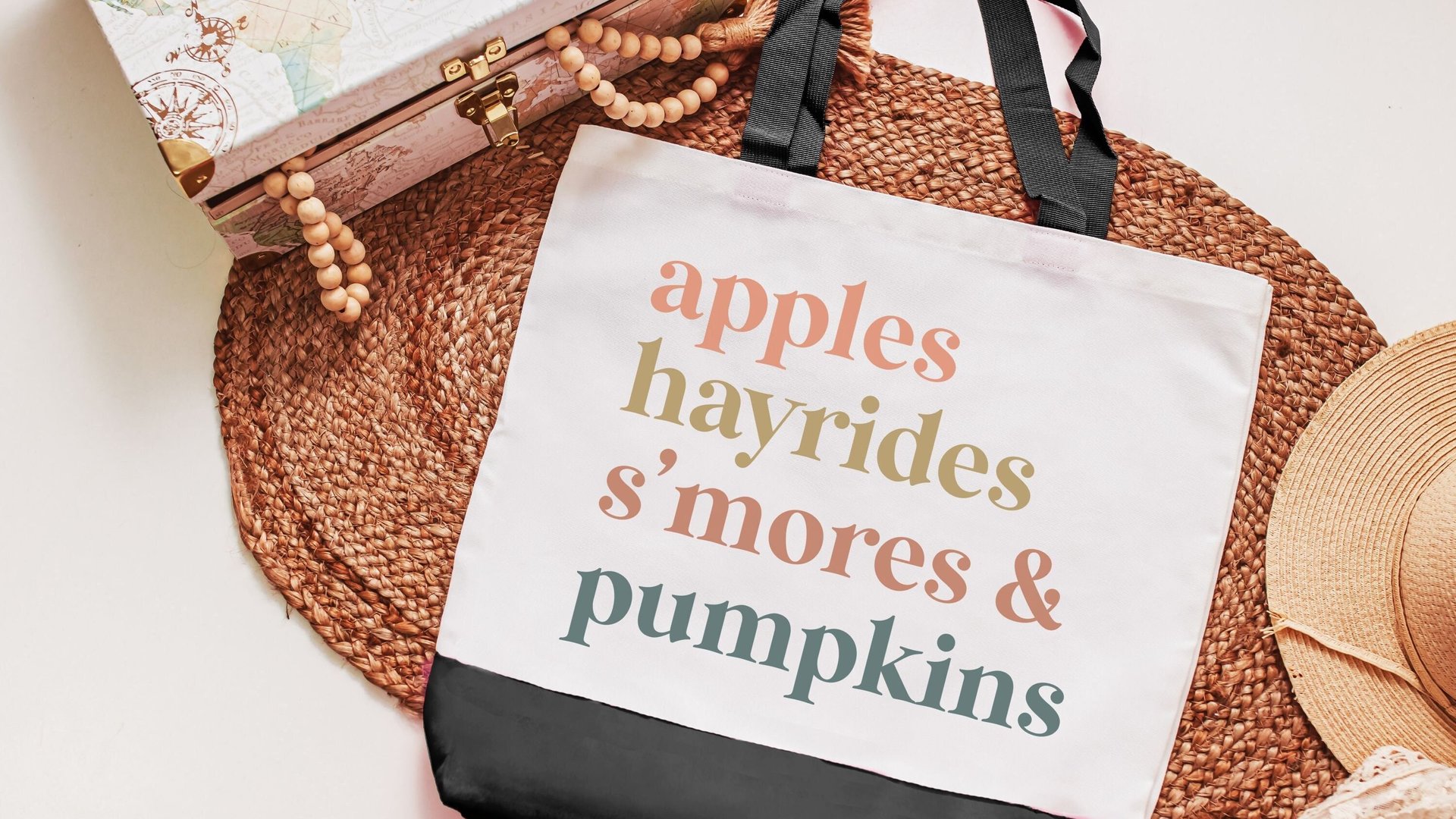 fall things fall vibes tote bag for women, apple picking autumn tote bag for teachers, reusable grocery bag cute gifts for sister, October