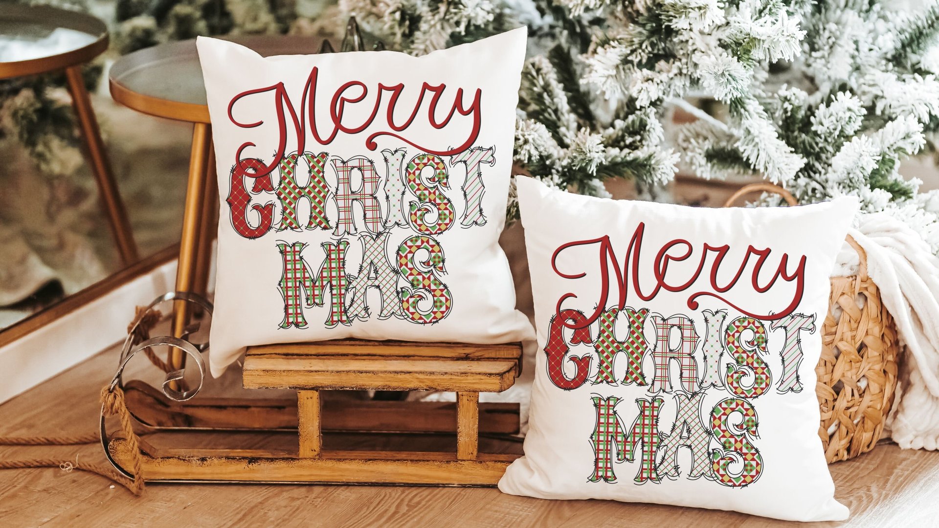 Merry Christmas throw pillow for couch modern Christmas decor for home, trendy Christmas kitchen towels for friends, secret Santa gifts for