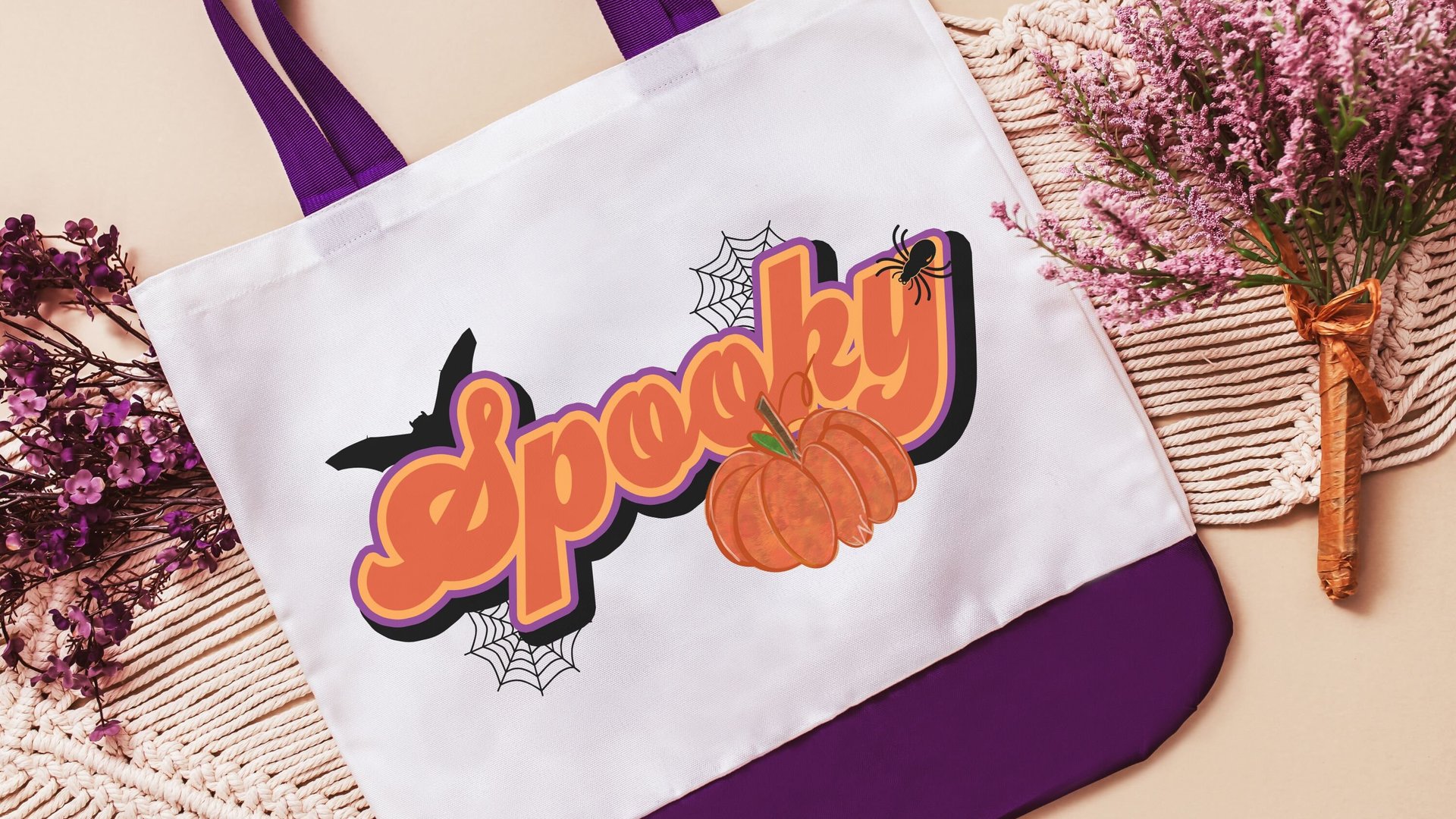 spooky tote bag for women, trick or treat bag for girls, reusable shopping bag, witchy gifts for best friend, Halloween candy bag for kids