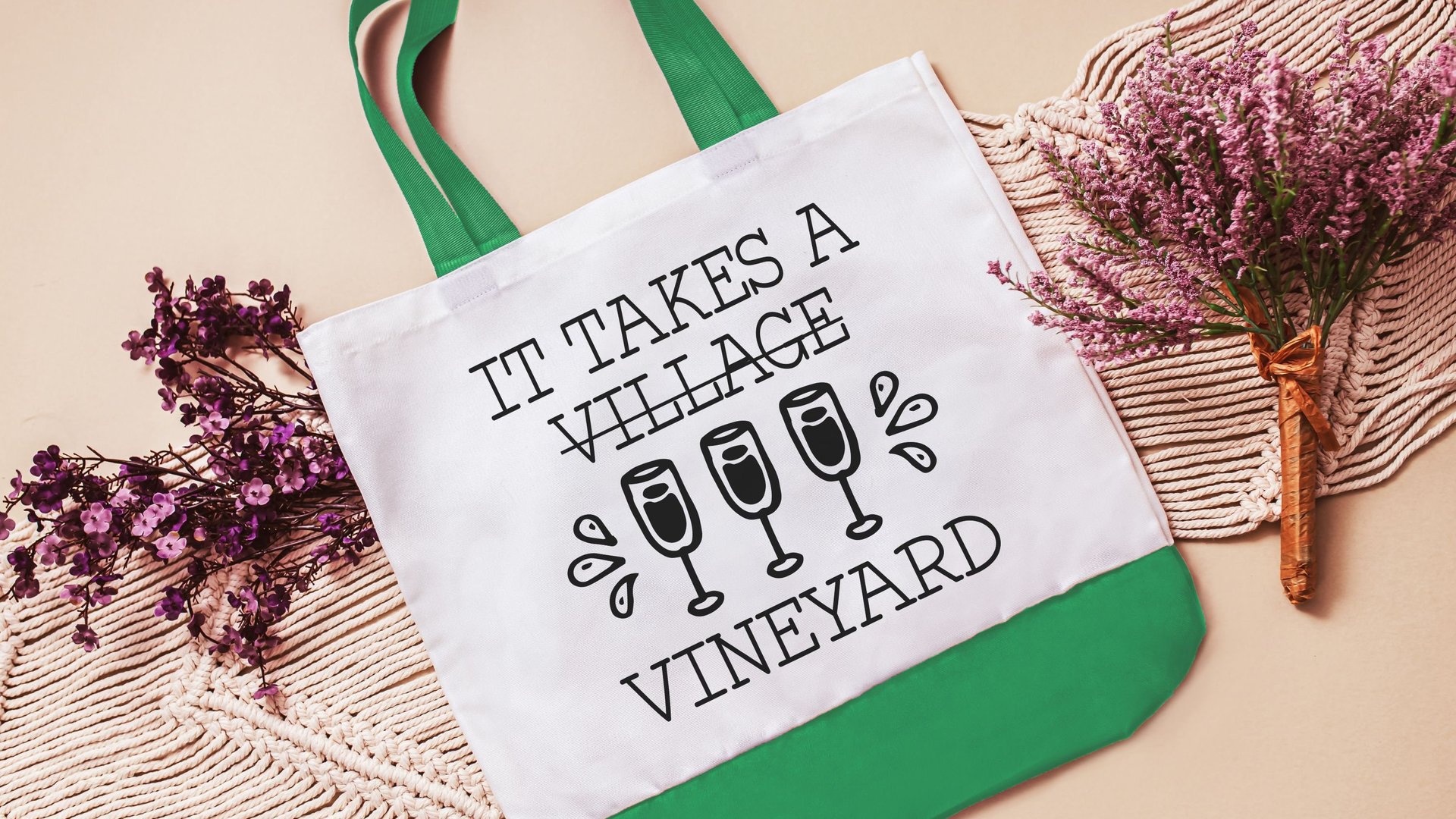 funny tote bag for women, wine gifts for Mom, reusable shopping bag, wine birthday gifts for best friend, vineyard bridal shower favors for