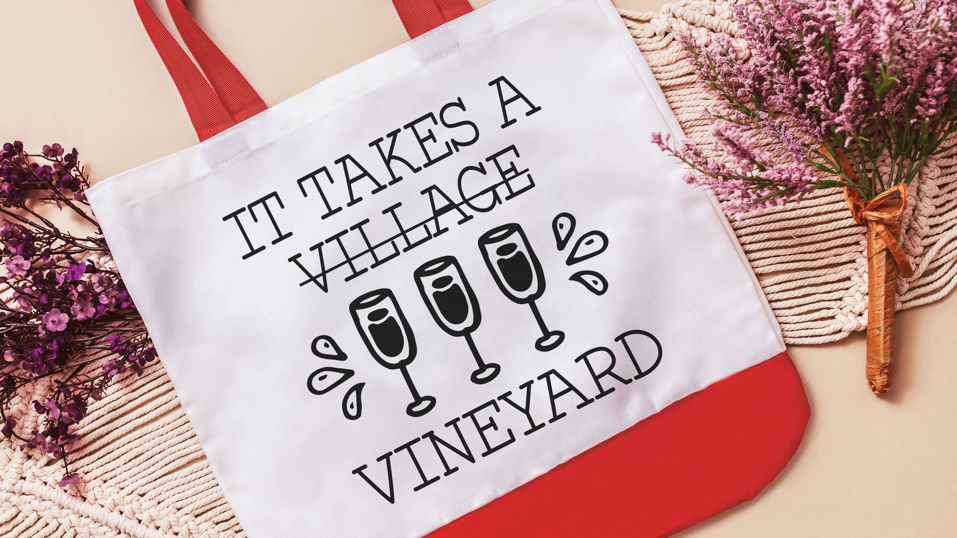 funny tote bag for women, wine gifts for Mom, reusable shopping bag, wine birthday gifts for best friend, vineyard bridal shower favors for